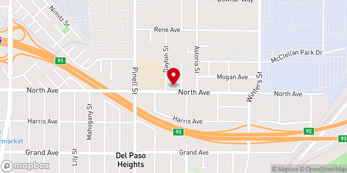 Map showing location of Christian Outreach Fellowship Church