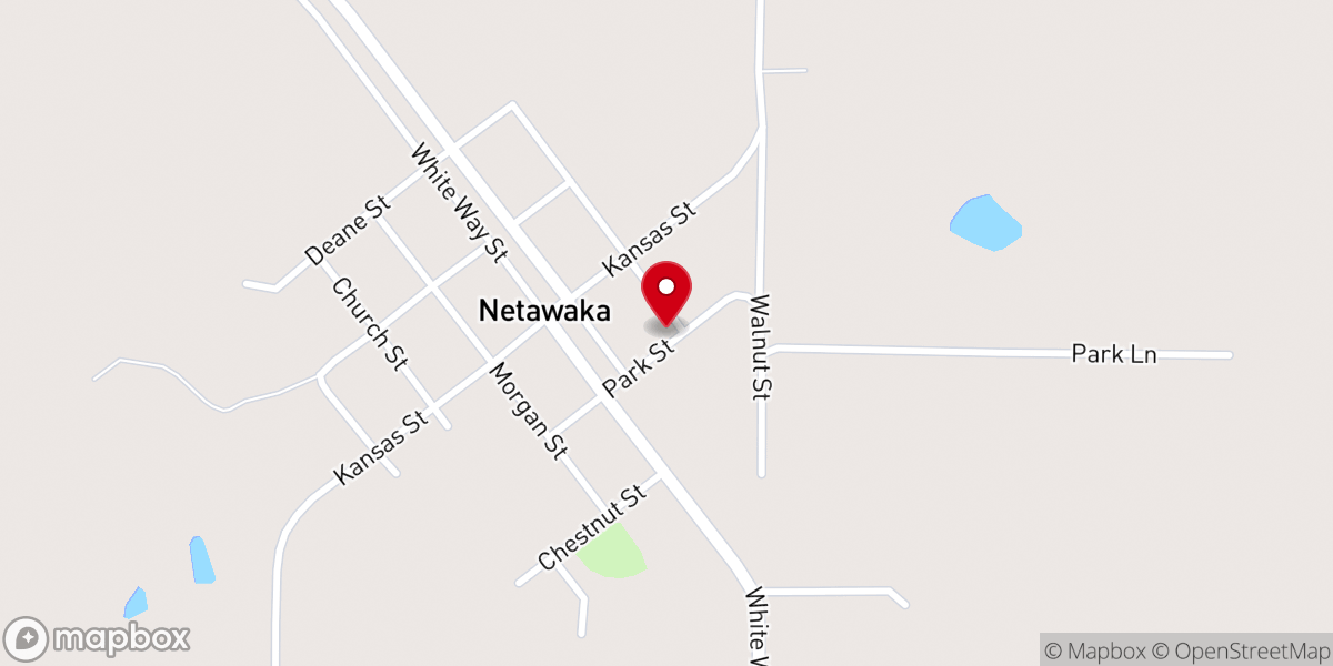 Map showing location of Netawaka United Methodist Church