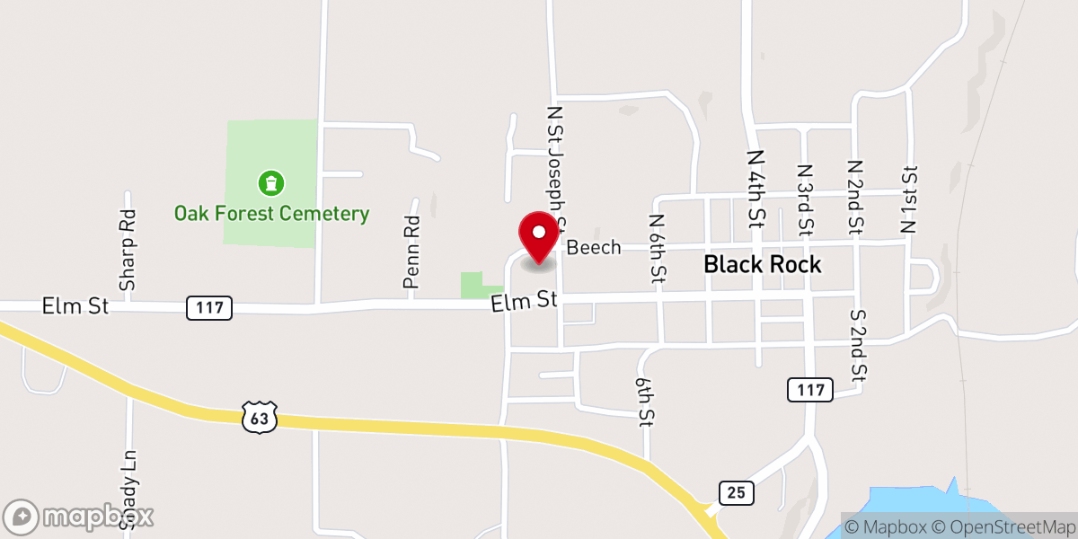 Map showing location of Mt. Vernon Baptist Church