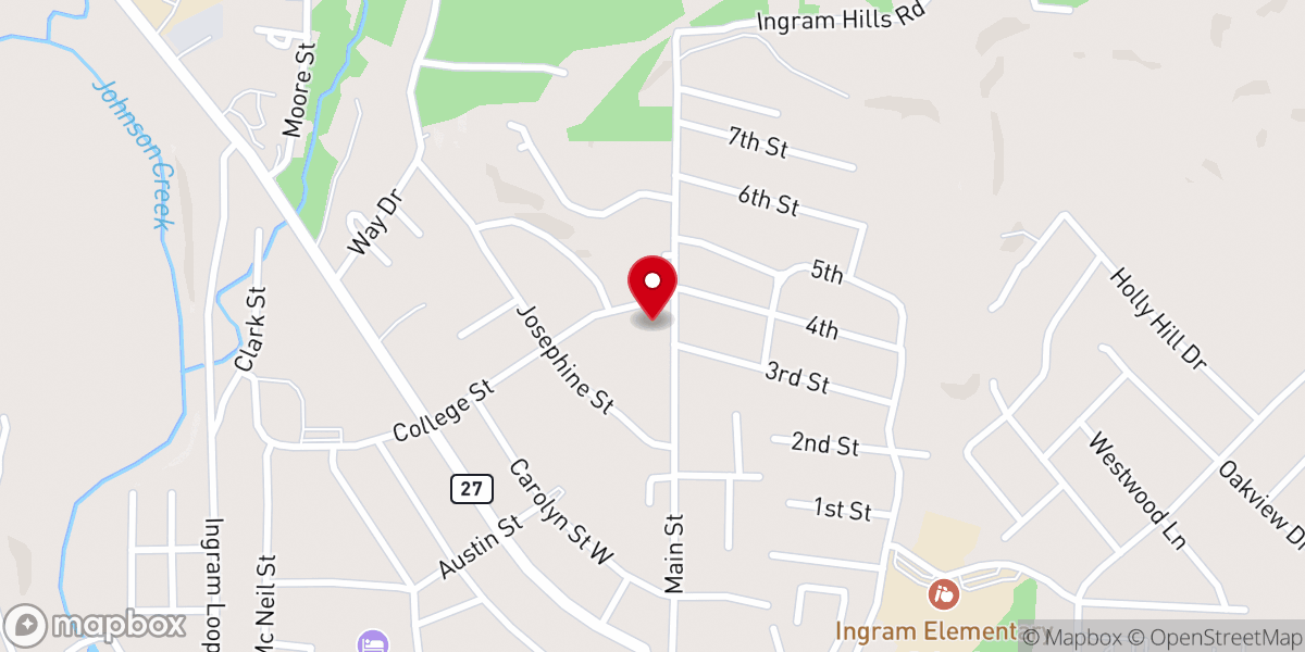 Map showing location of Living Tree Baptist Church