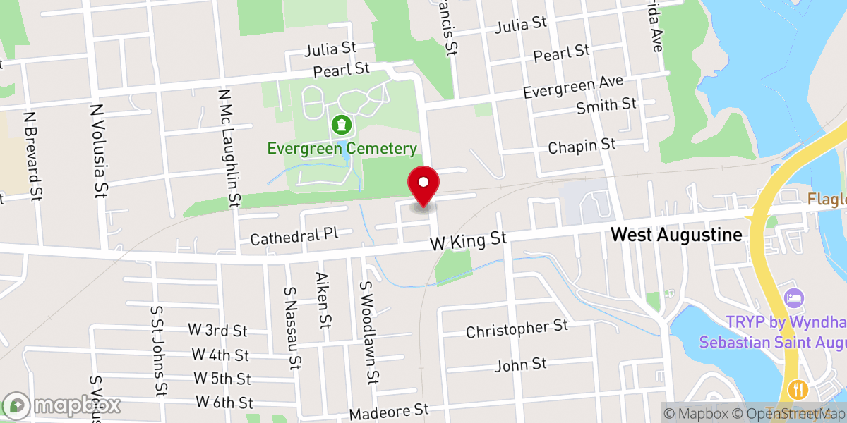Map showing location of New Saint James Missionary Baptist Church