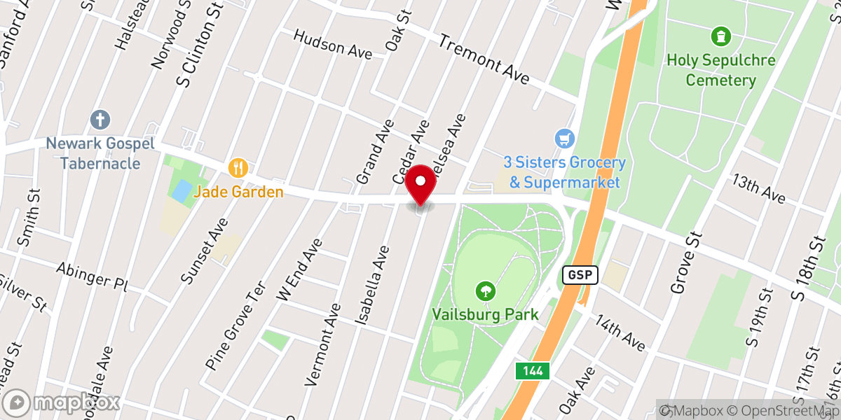 Map showing location of Sisters of Zion Revival Church