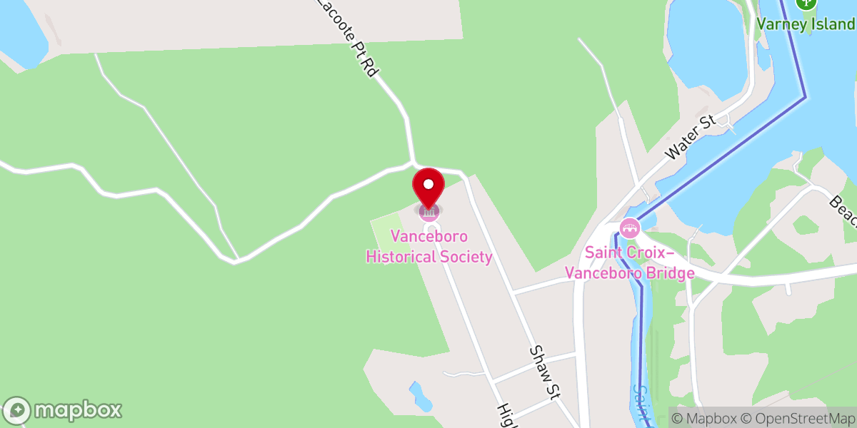 Map showing location of Vanceboro Historical Society