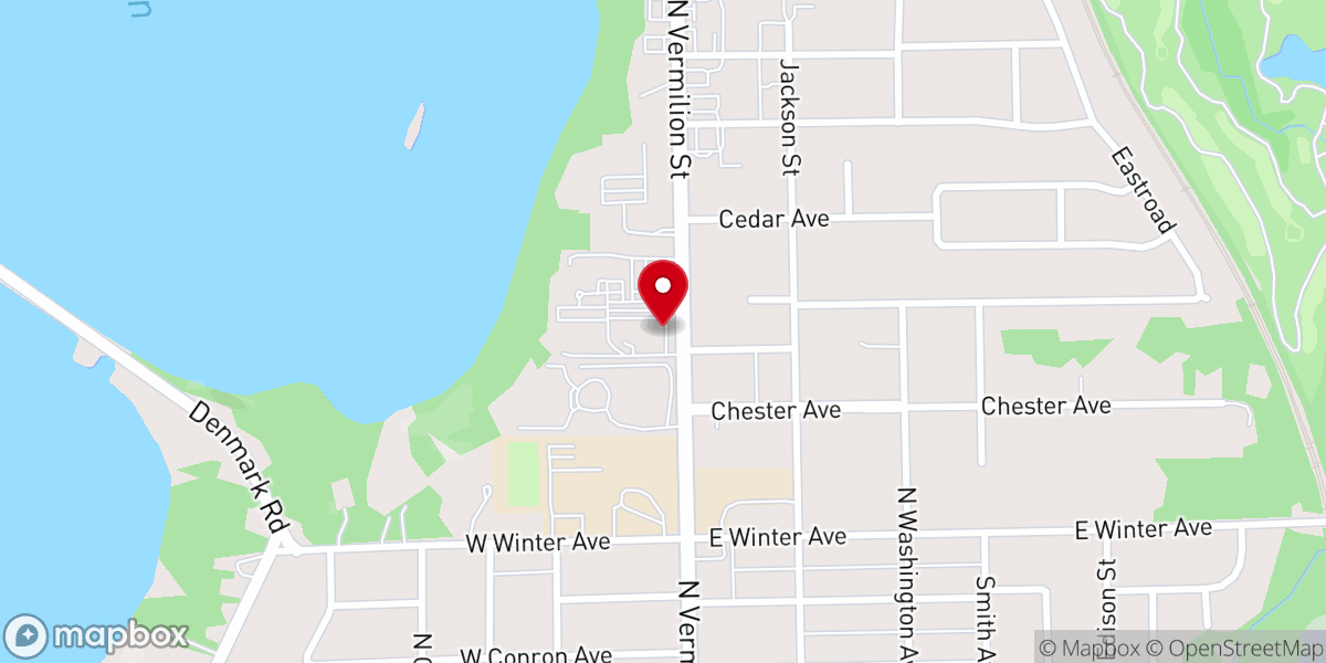 Map showing location of Danville First Church of the Nazarene