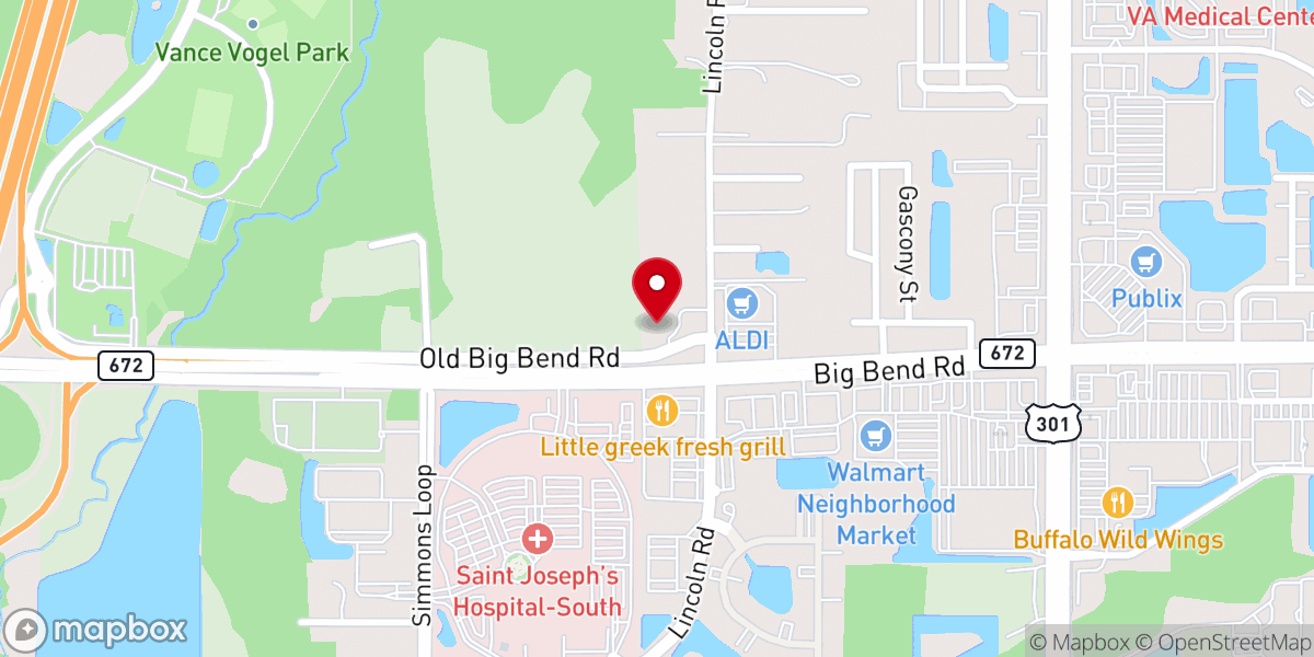 Map showing location of First Baptist Church-East Bay