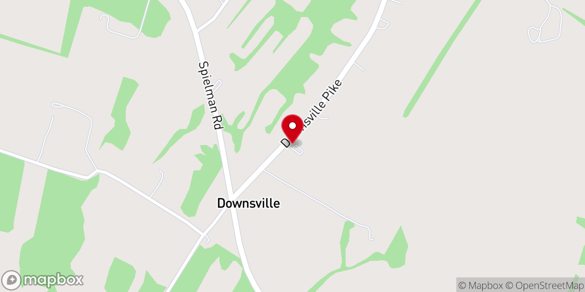 Map showing location of Downsville Christian Church