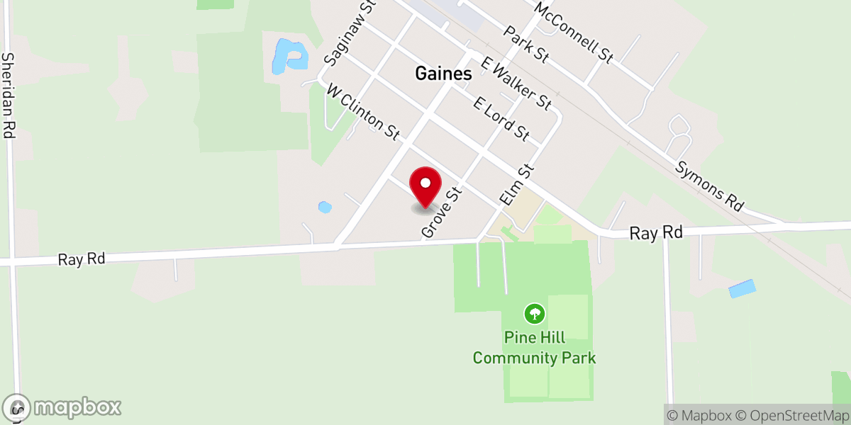 Map showing location of Gaines Apartments