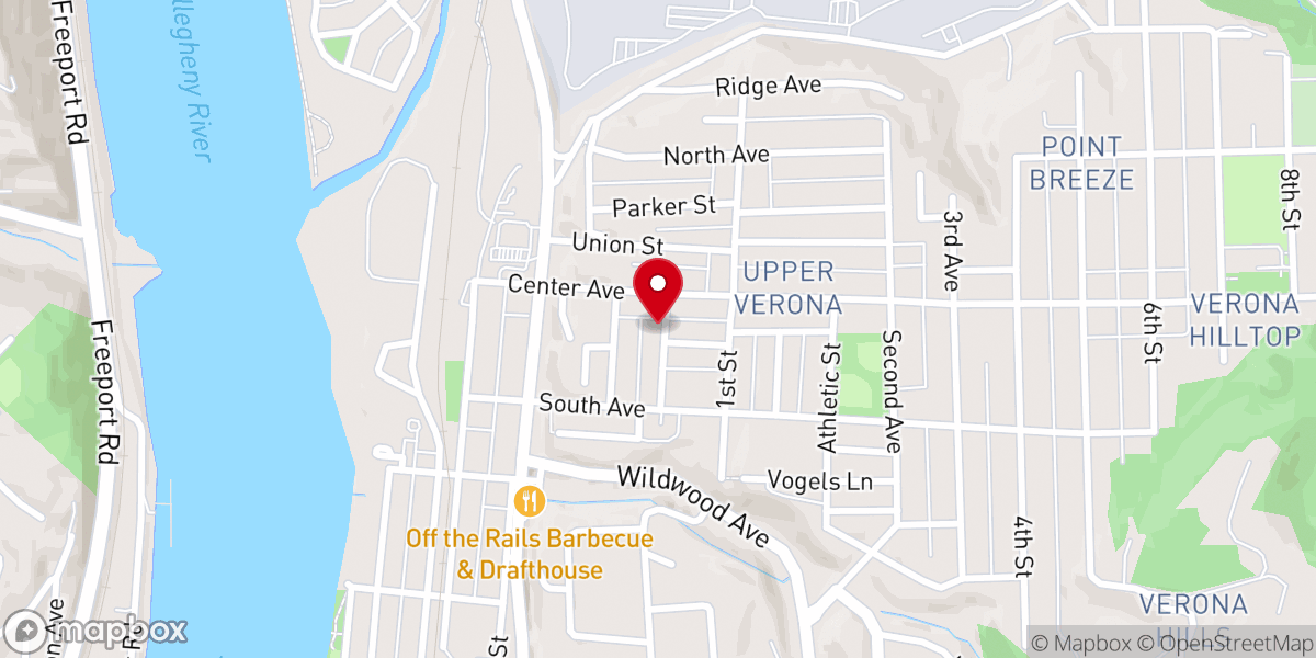 Map showing location of Verona United Methodist Church
