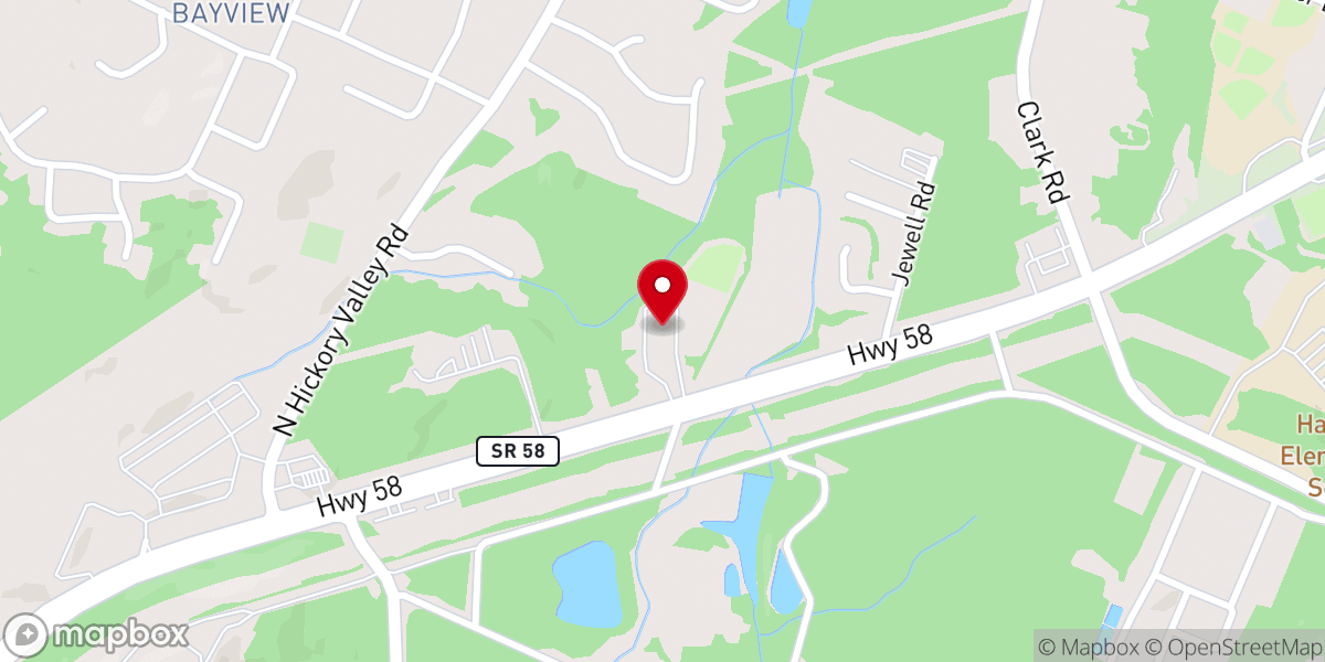 Map showing location of Cornerstone Baptist Church of Chattanooga