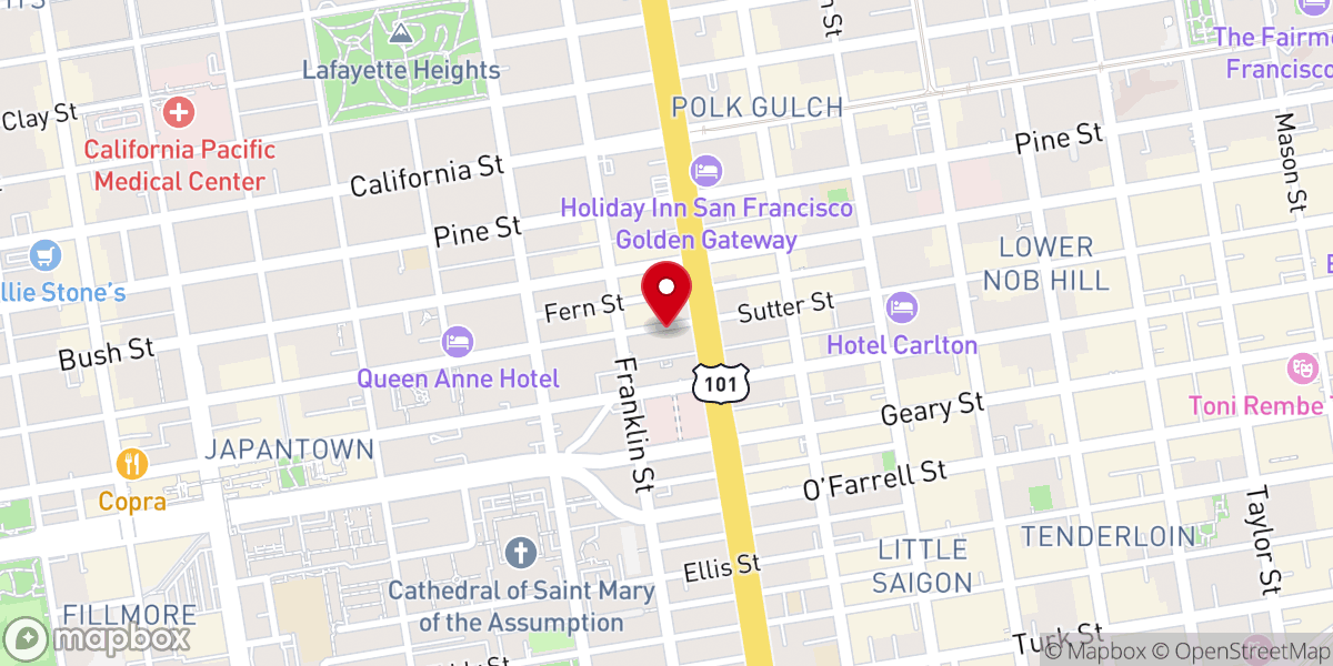 Map showing location of San Francisco Lighthouse Church