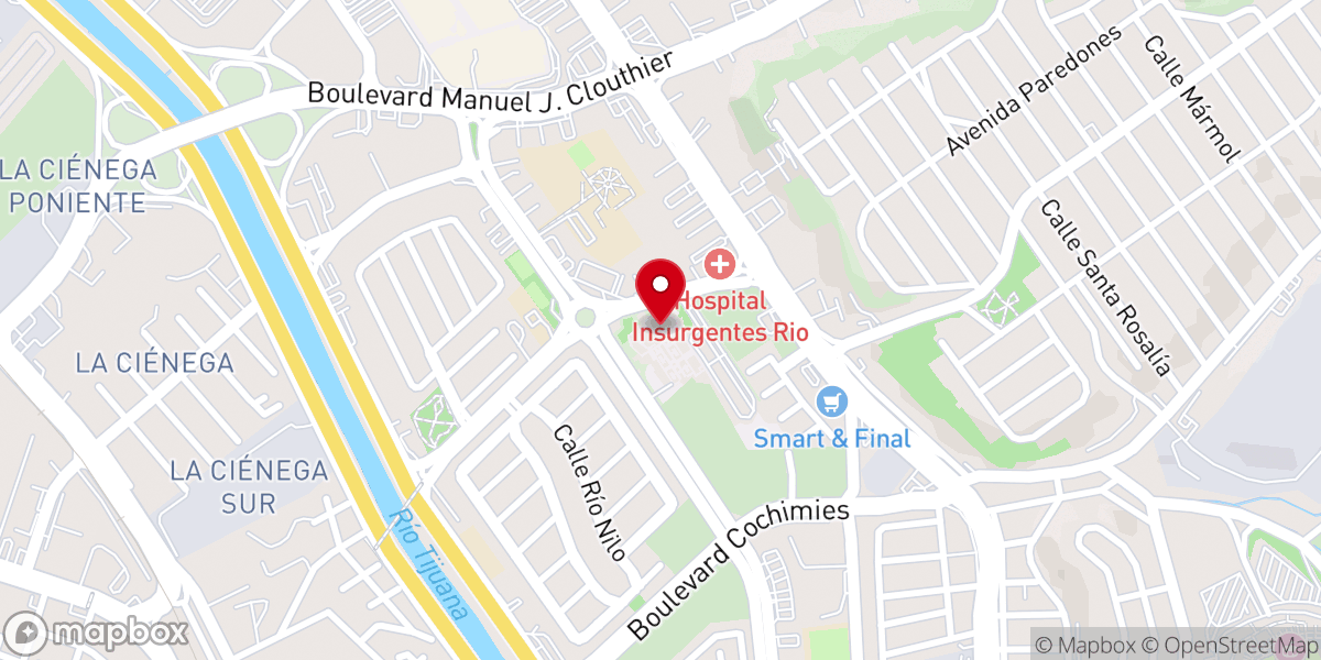 Map showing location of Templo de Tijuana México