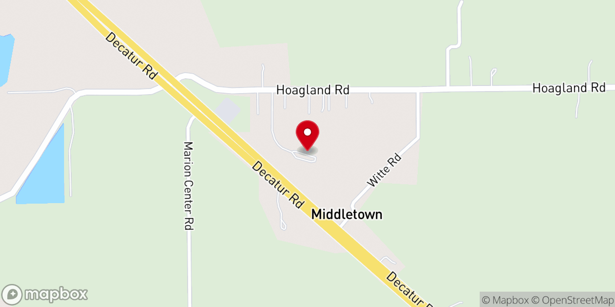 Map showing location of Hope United Methodist Church