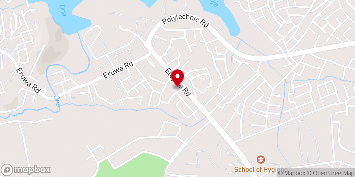 Map showing location of Eleyele Baptist Church