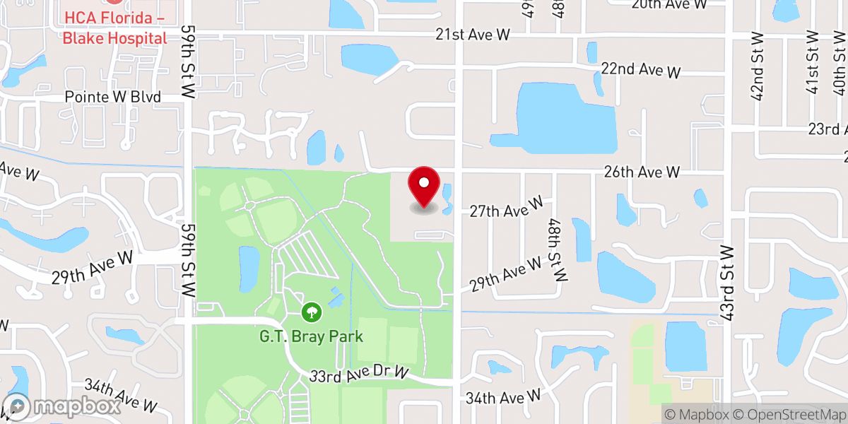Map showing location of Colonial Baptist Church of Bradenton, FL