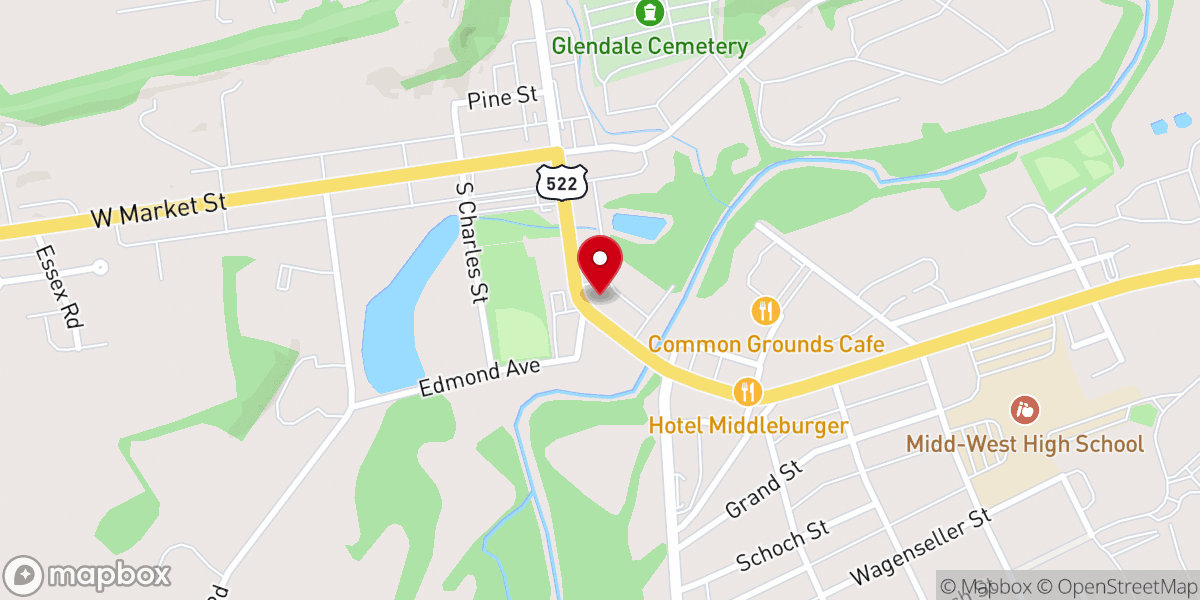 Map showing location of Trinity United Methodist Church