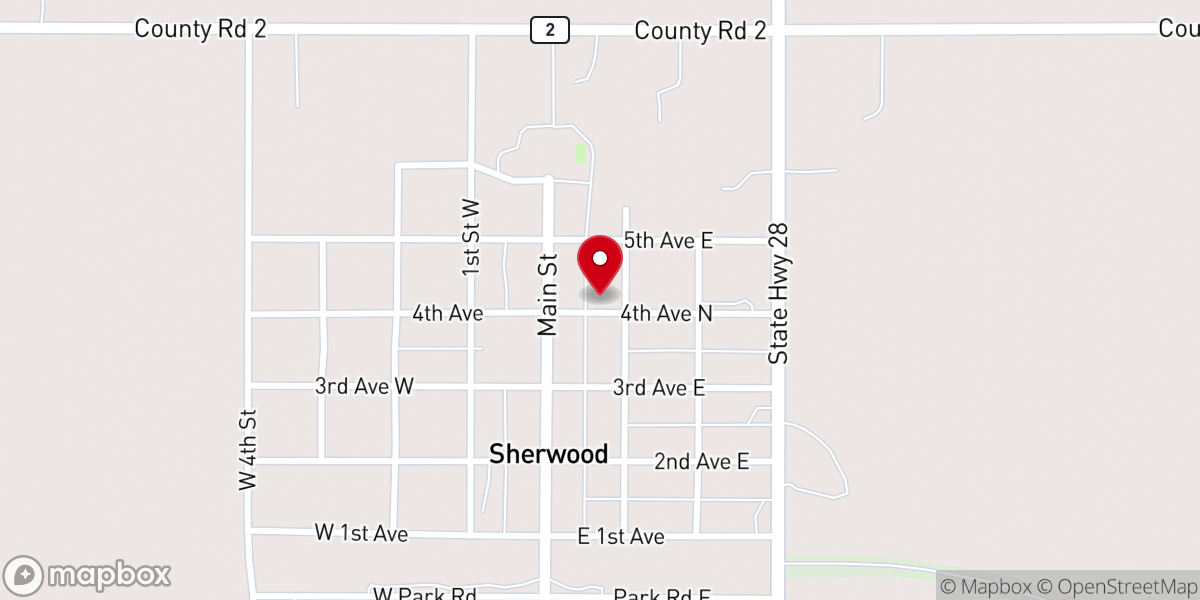Map showing location of Sherwood United Methodist Church