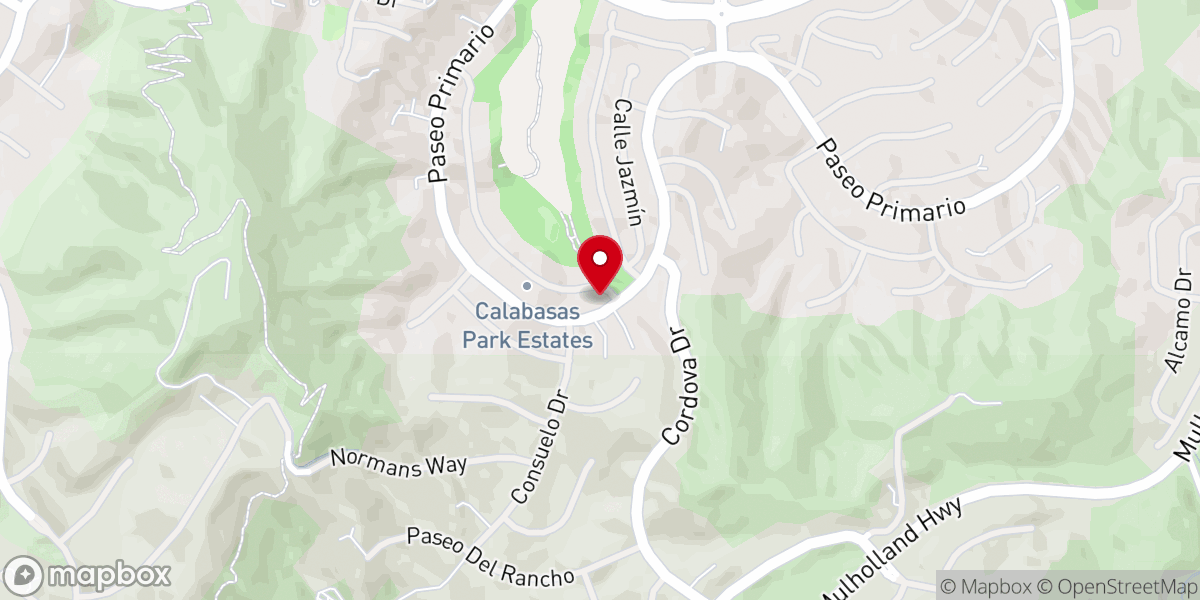 Map showing location of Kol Simcha of Calabasas