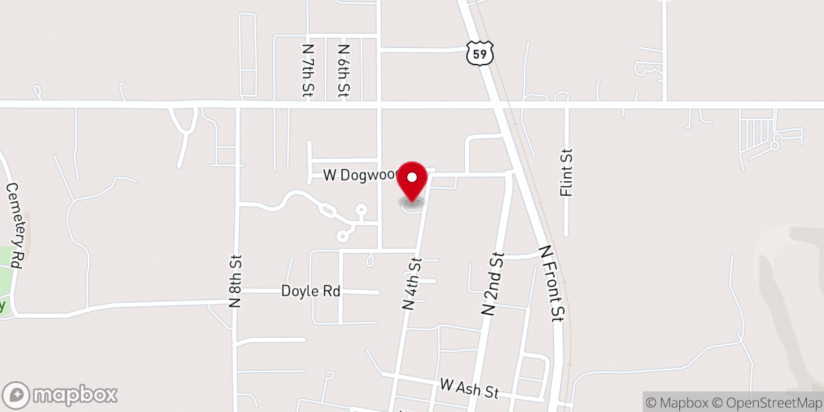 Map showing location of Calvary Southern Baptist Church