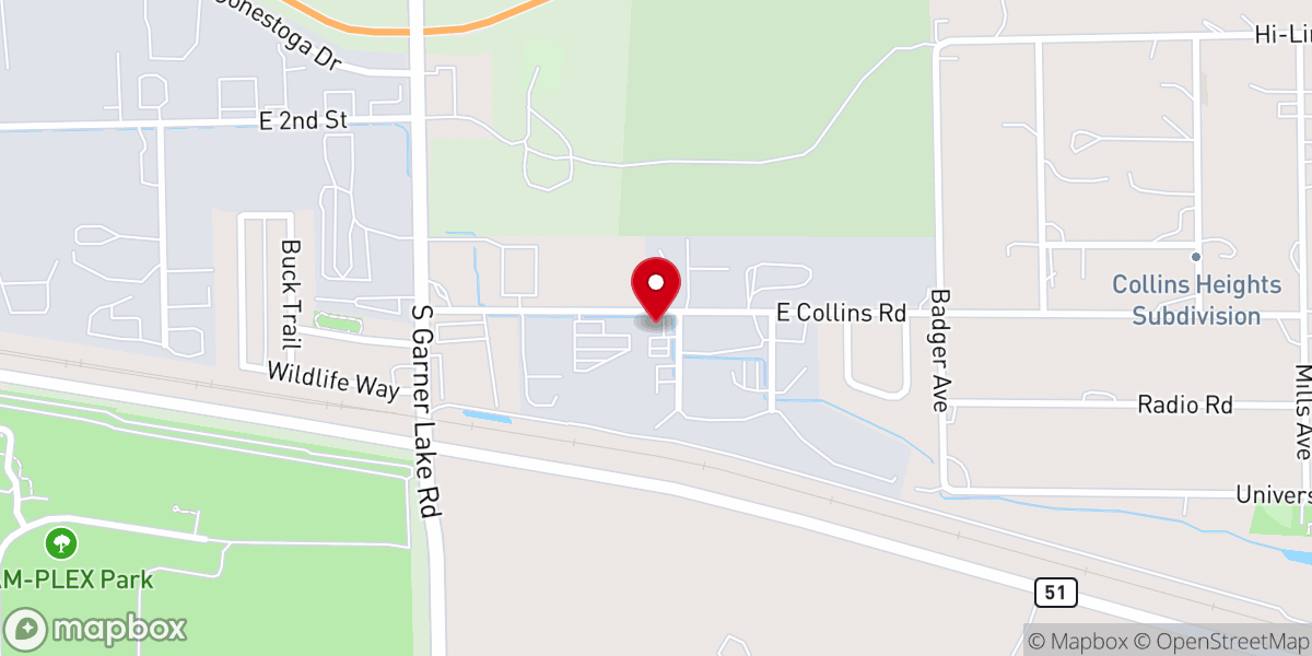 Map showing location of Grace Bible Church
