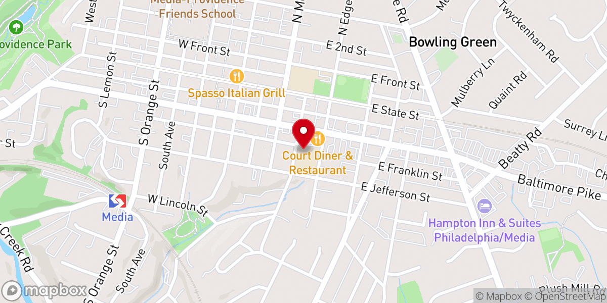 Map showing location of Nativity B.V.M Parish Center