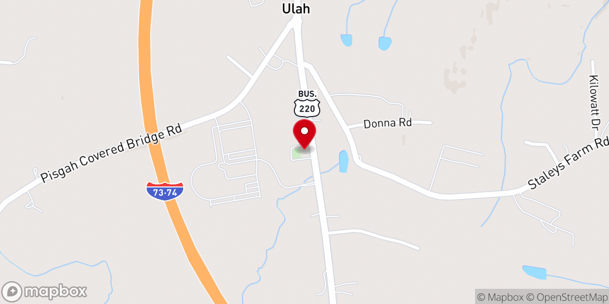 Map showing location of Russells Grove Church