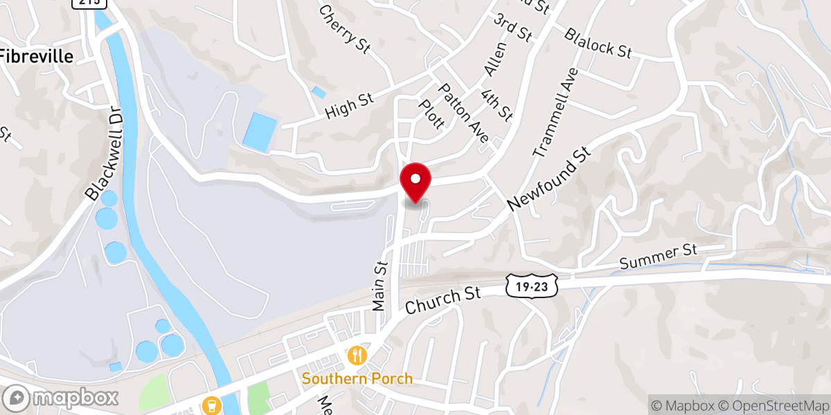 Map showing location of Canton Presbyterian Church
