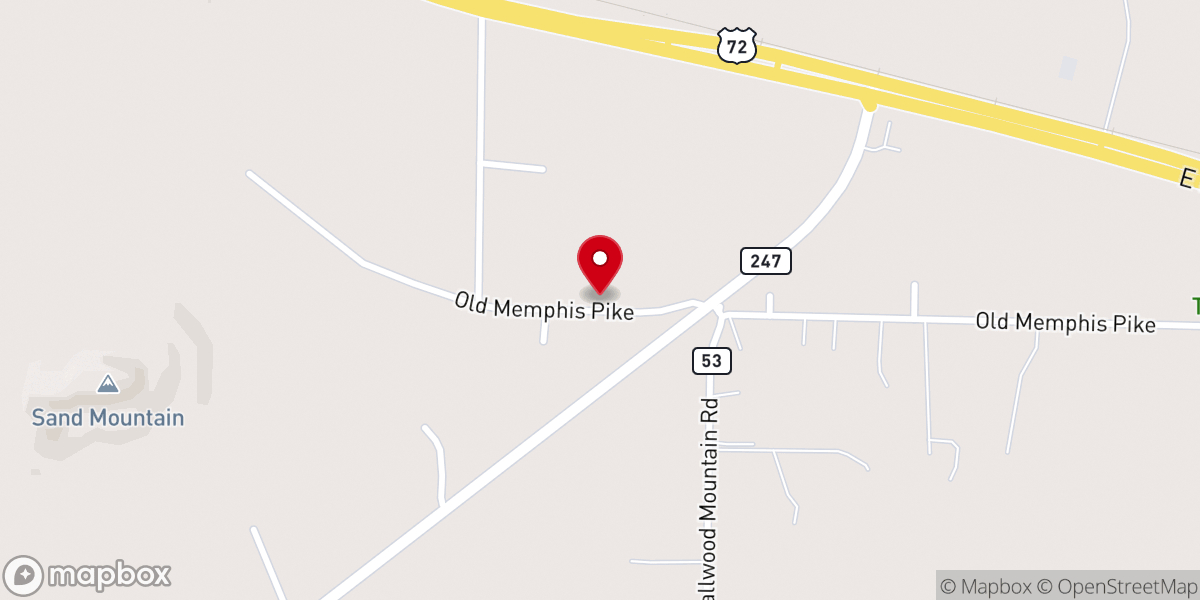 Map showing location of Pride Baptist Church