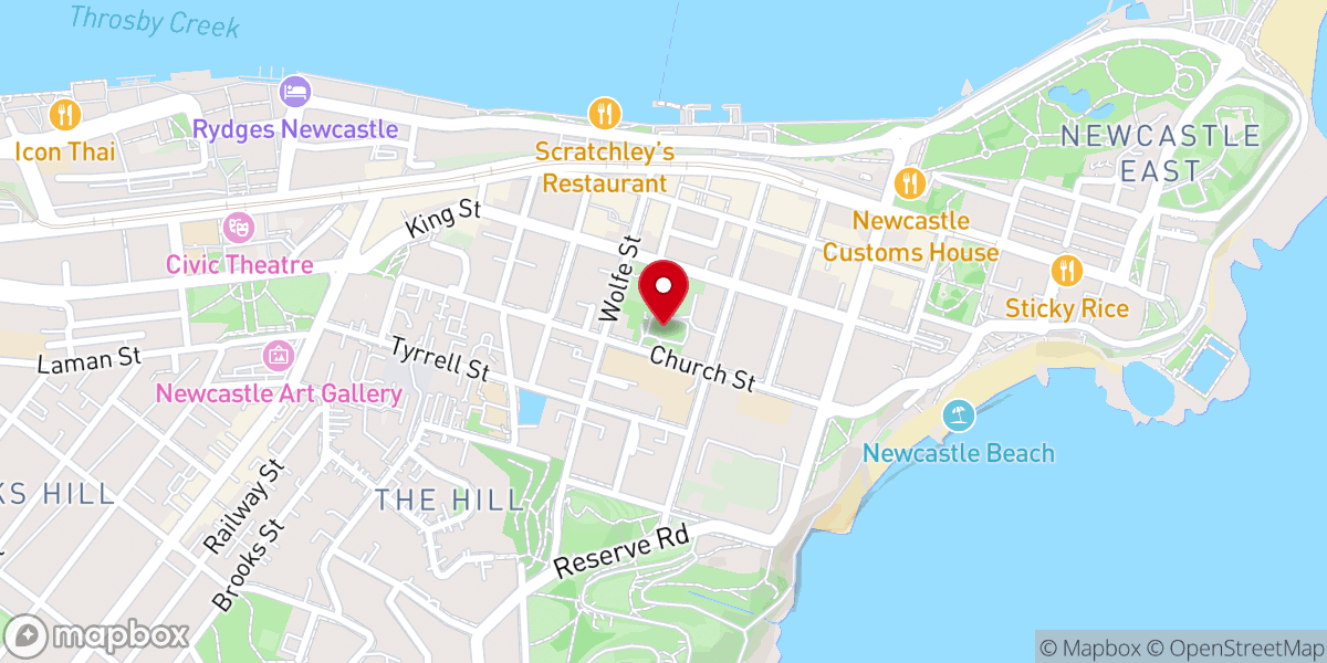 Map showing location of Christ Church Cathedral