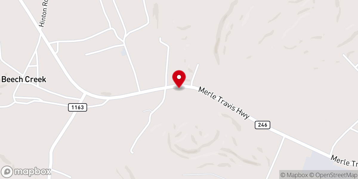 Map showing location of Beech Creek Mission Church