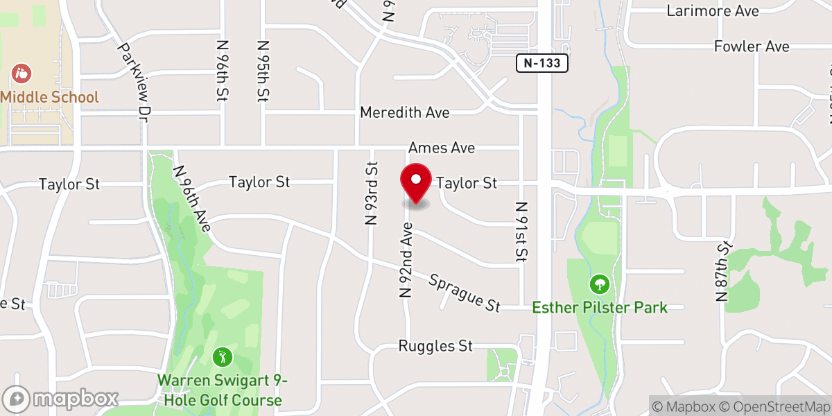 Map showing location of Omaha Christian Center
