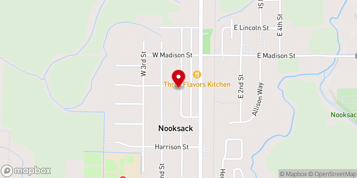 Map showing location of Nooksack Christian Fellowship Church