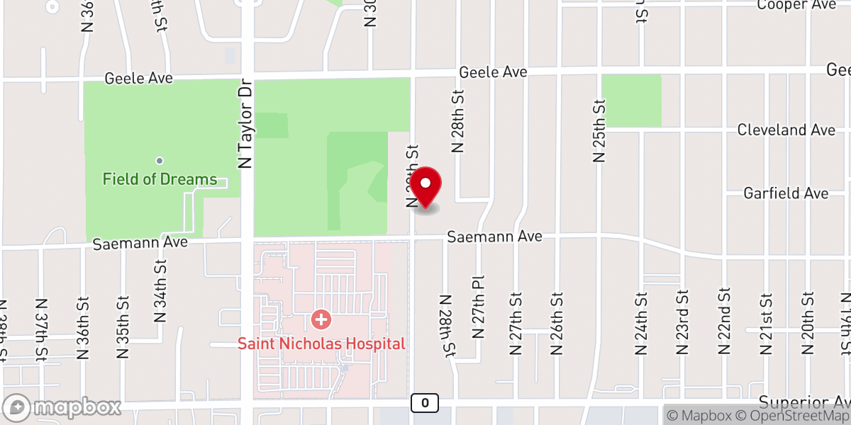 Map showing location of Sheboygan Church of Christ