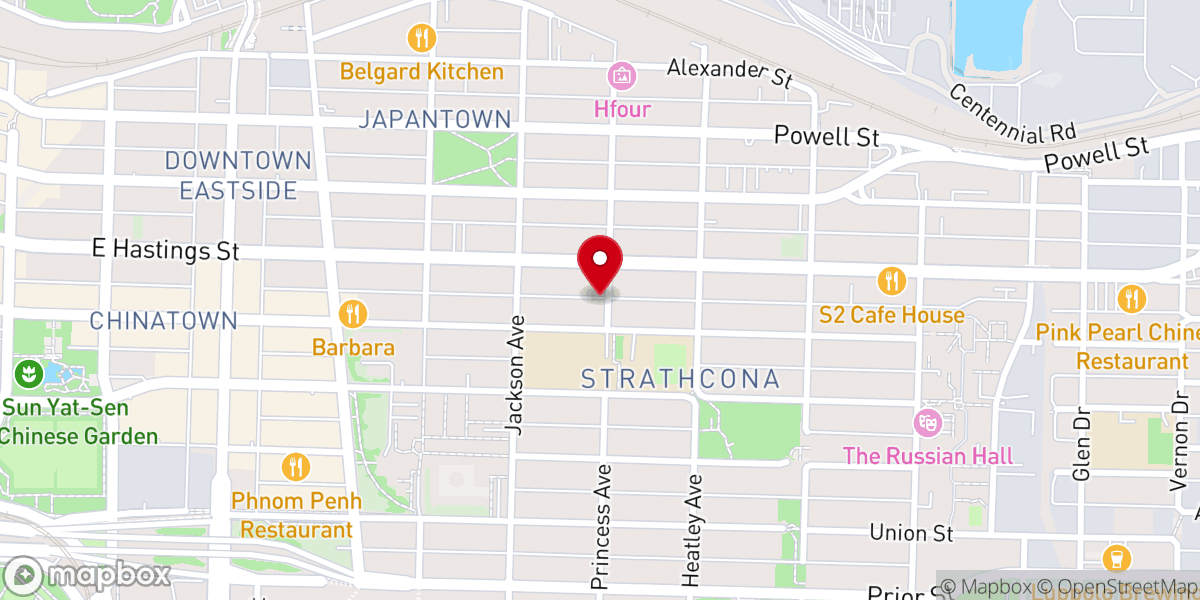 Map showing location of Vancouver West Church