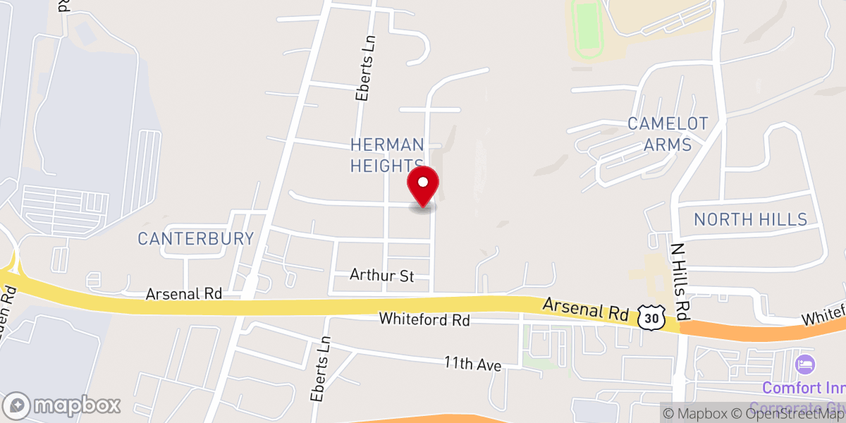 Map showing location of Zion Bible Church