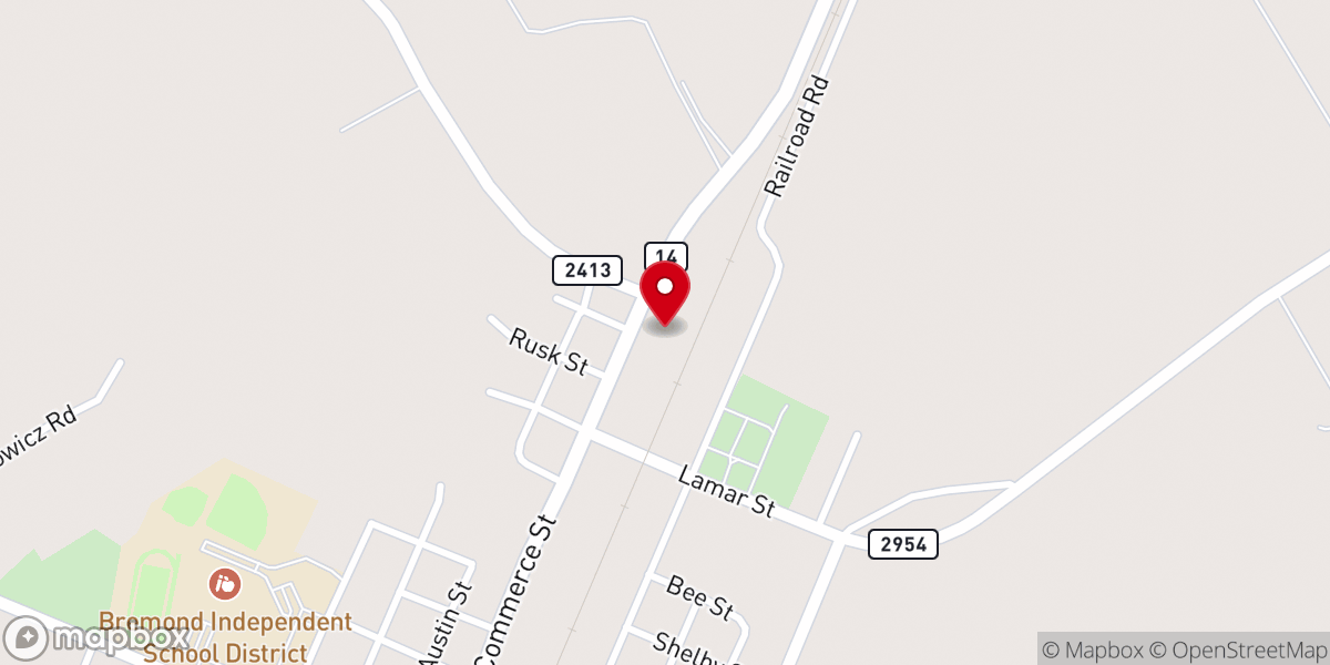 Map showing location of New Hope Baptist Church