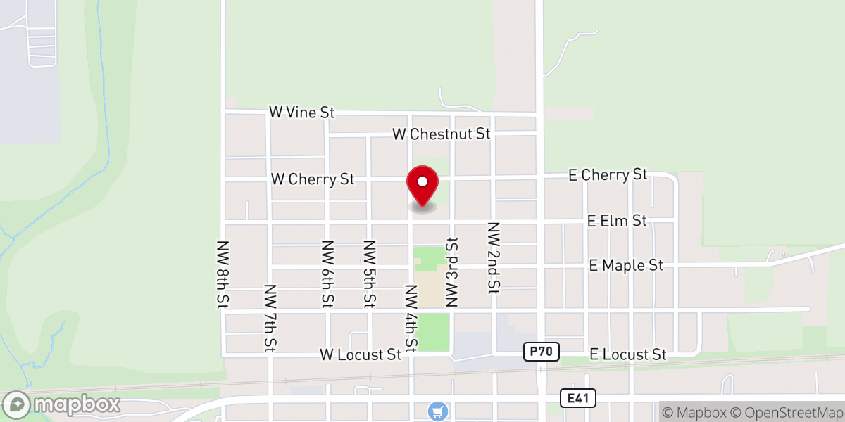 Map showing location of Zion Lutheran Church