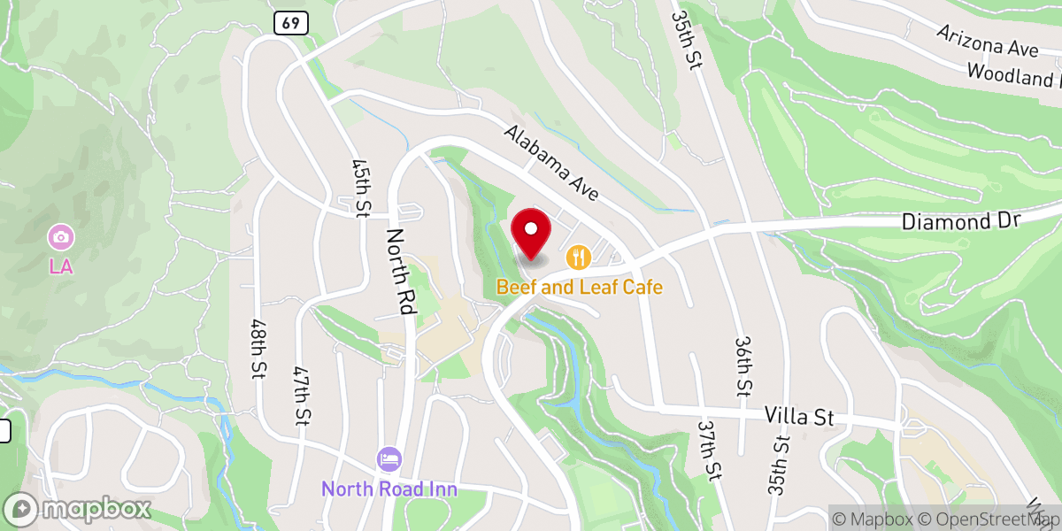 Map showing location of Los Alamos Church of Christ