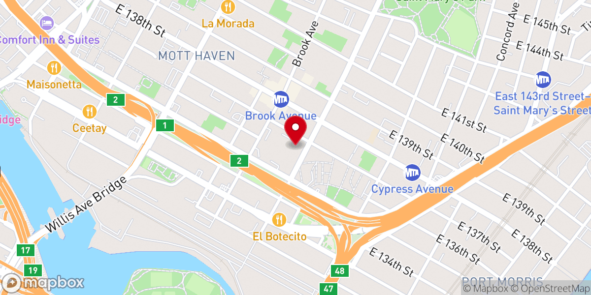 Map showing location of Mill Brook Community Center