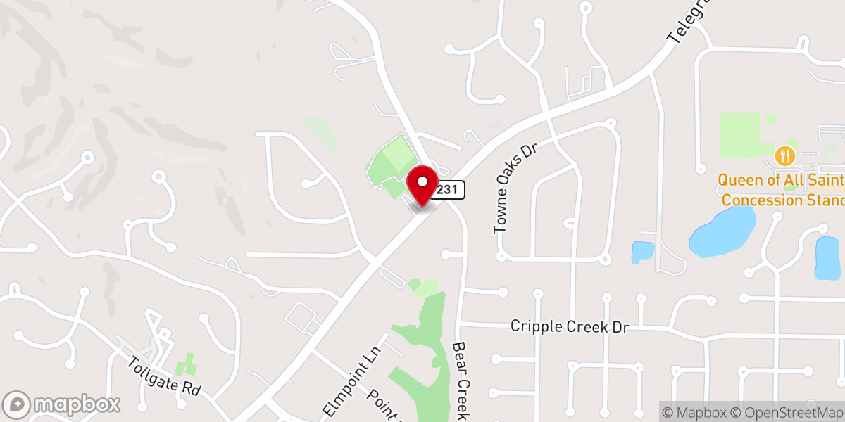 Map showing location of First Baptist Church of Oakville