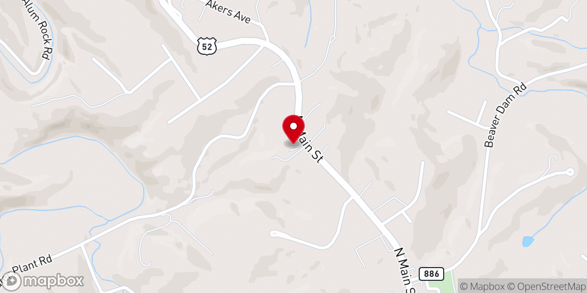 Map showing location of Hillsville Church of God