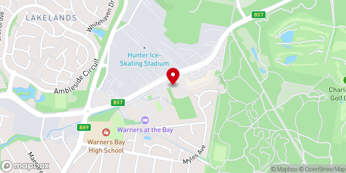 Map showing location of Central Church Newcastle