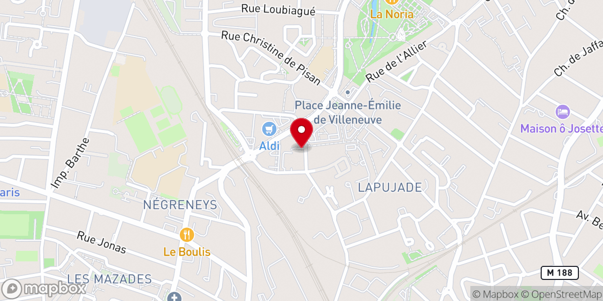 Map showing location of Église évangélique Peuple Acquis Toulouse