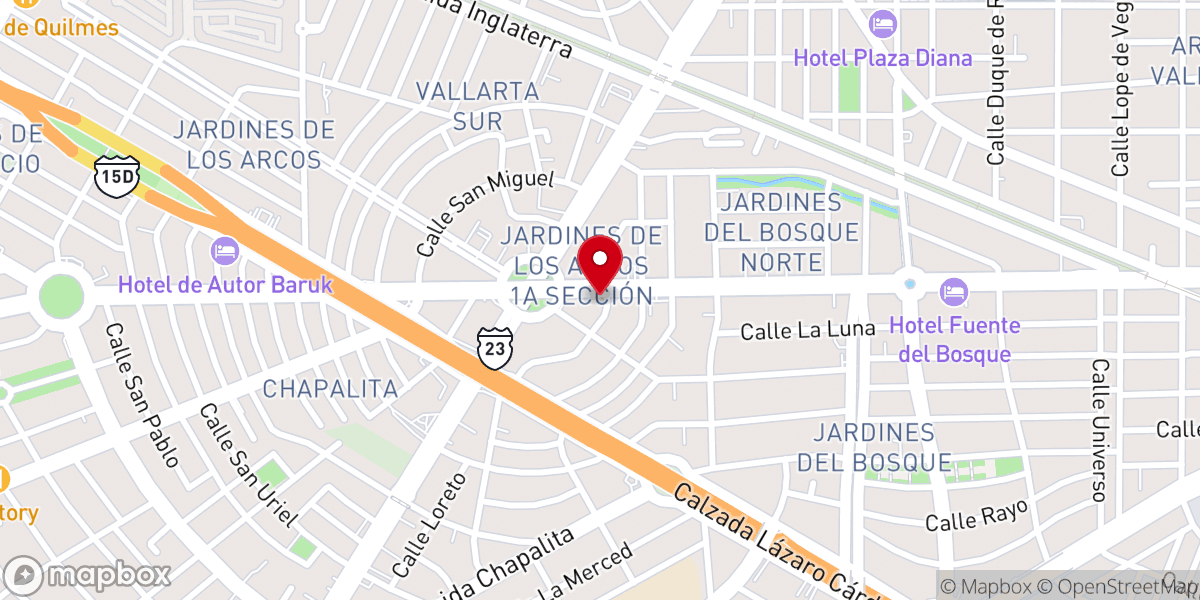 Map showing location of El Santísimo Redentor