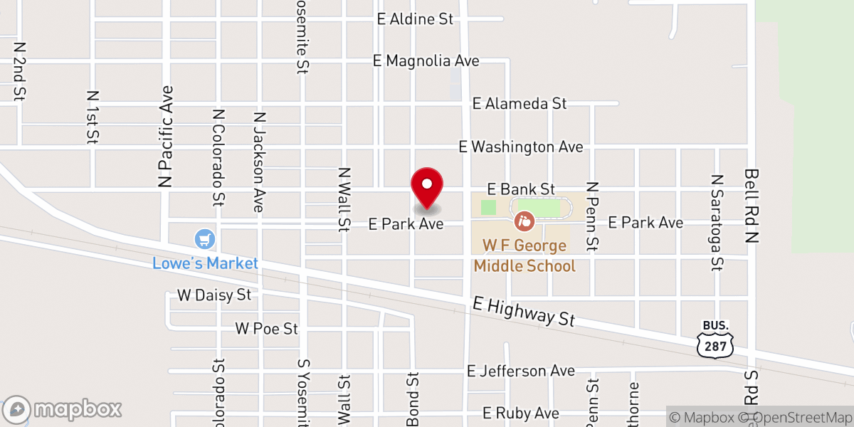 Map showing location of Church of Christ of Iowa Park