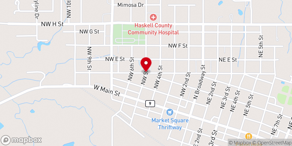 Map showing location of New Hope Indian Baptist