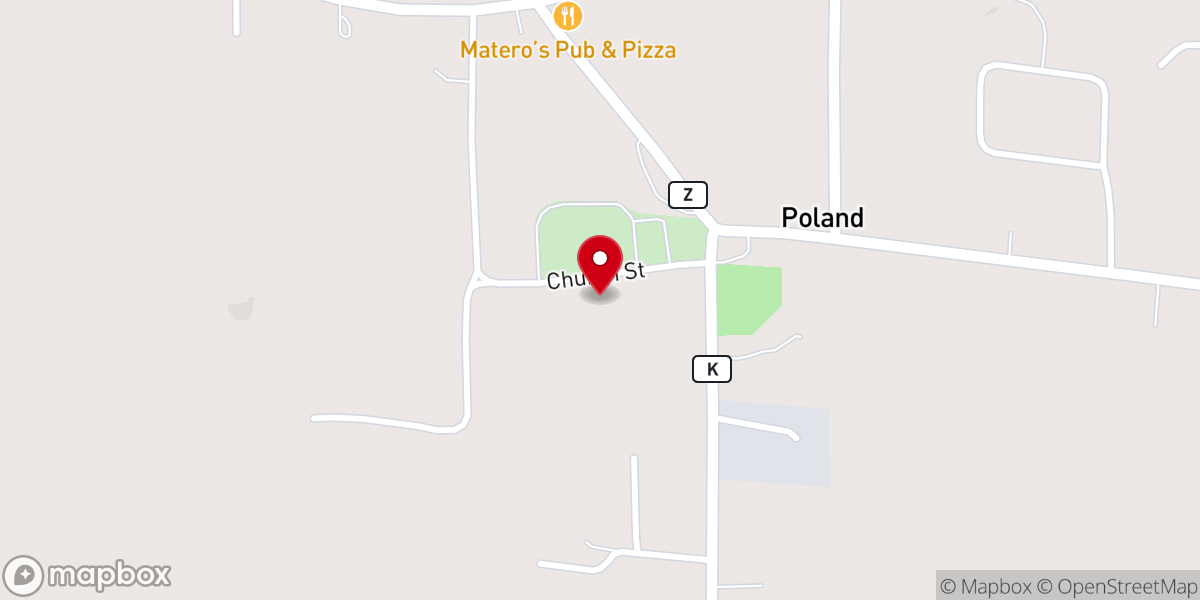 Map showing location of Sacred Heart Catholic Parish