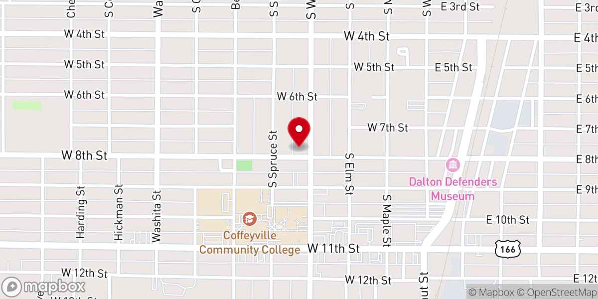 Map showing location of First Presbyterian Church