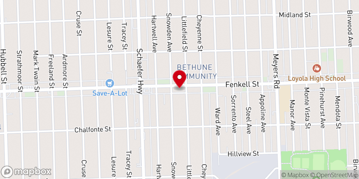 Map showing location of New White Stone Baptist Church