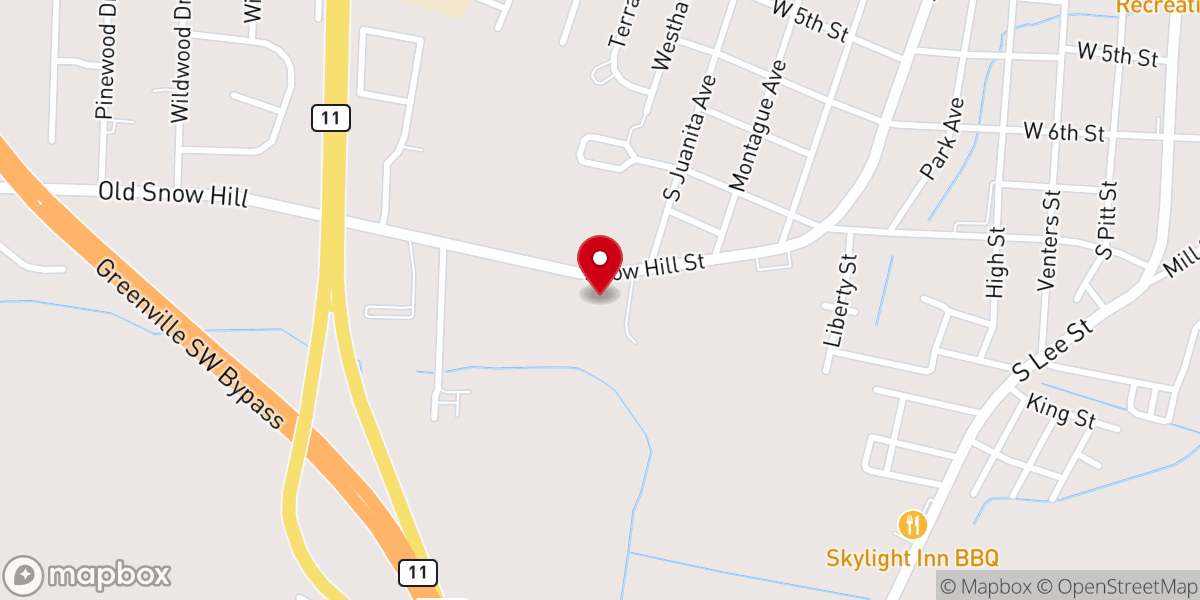 Map showing location of Freedom Baptist Church