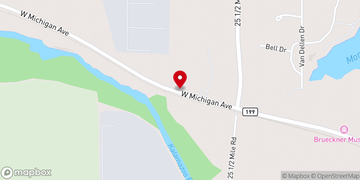 Map showing location of New Beginnings Worship Center (S-Cntrl MI)